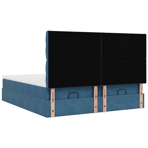 Struttura Letto Pouf con Materassi 180x200 cm Velluto - Foto 9