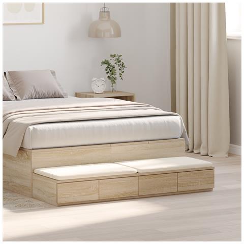 Comodino in rovere Sonoma 120x36.5x16.5 cm legno ingegnerizzato - Foto 2