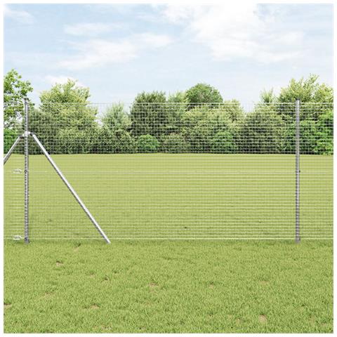 Set di Post per Recinti da 25 m Set di 2 Acciaio zincato - Foto 2
