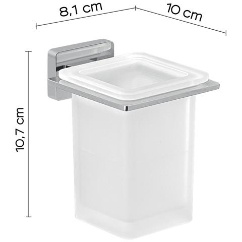 Portaspazzolini Da Muro In Acciaio Inox E Cromall 4410 Serie Atena Cromato - Foto 2