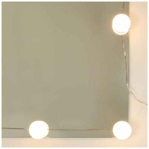 Set Tavolo da Toeletta Bianco con LED in Legno Multistrato - Foto 9