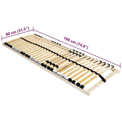 Base a doghe Marrone 80 x 190 cm Legno massello di faggio - Foto 6