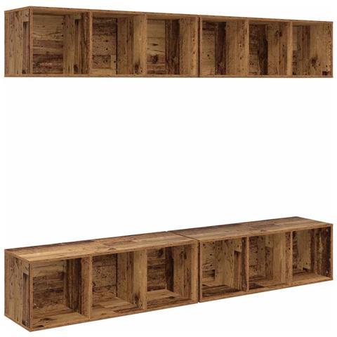 Mobile TV da Parete 4 pcs Legno vecchio 37 x 37 x 107.5 cm - Foto 1