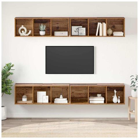 Mobile TV da Parete 4 pcs Legno vecchio 37 x 37 x 107.5 cm - Foto 2