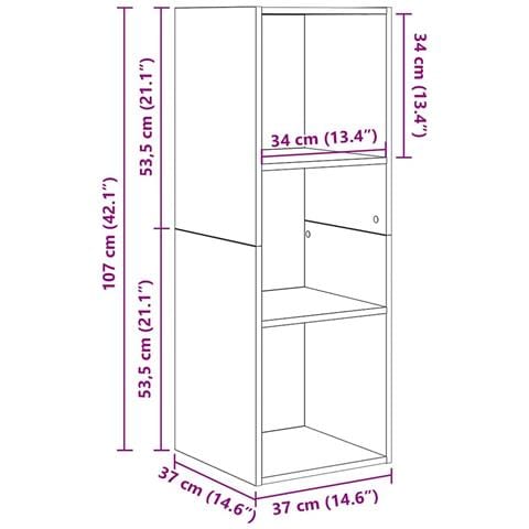 Mobile TV da Parete 4 pcs Legno vecchio 37 x 37 x 107.5 cm - Foto 9