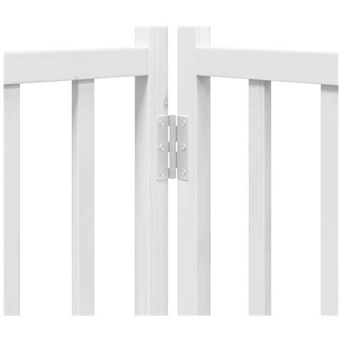 Cancello Cani Porta Pieghevole Bianco 9 Pannelli 450 cm Pioppo - Foto 9