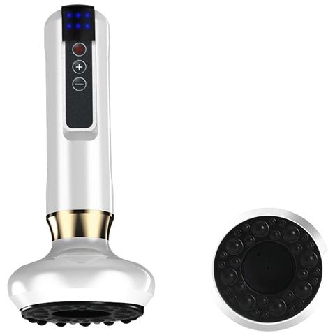 Strumento Per Massaggio Gua Sha Elettrico Ricaricabile A 6 Velocità - Terapia Di Coppettazione A Vuoto Intelligente White - Foto 4