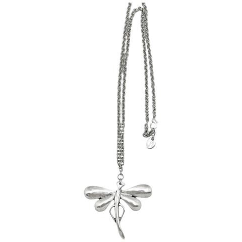 Collana Lunga Libellula In Argento Placcato 80cm - Foto 1
