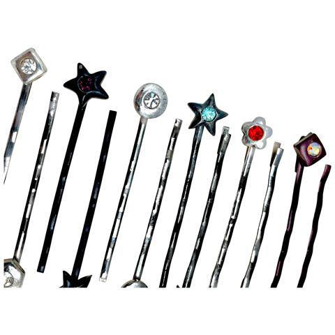 Confezione Da 12 Fermagli Per Capelli Assortiti Con Cristalli Sw. Forme Geometriche In Vari Colori. - Foto 4