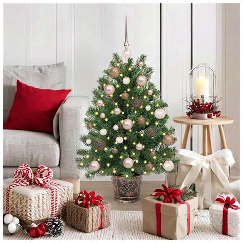 Albero di Natale artificiale con 150 LED Verde 95 cm PE e PVC - Foto 2