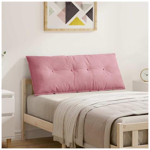 Cuscino per Schiena Rosa 120 x 50 cm Tessuto in Cords - Foto 2