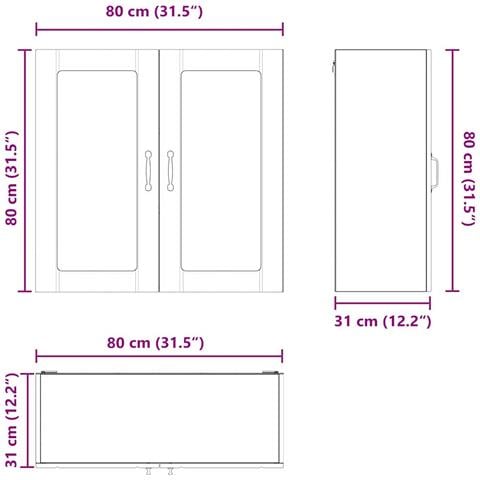 Mobile da cucina con lo scaffale Rovere Marrone 80 x 31 x 80 cm - Foto 7