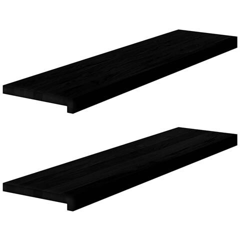 Gradini 2 pz Marrone Scuro 100x25x2 cm Legno Massello Rovere - Foto 1