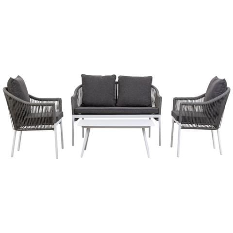 Set Divano Tavolo E 2 Poltrone Grigio 90x50x40, 58x65x84, 117x65x84 - Foto 1