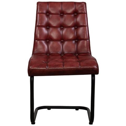 Sedia Rivestita In Pelle Marrone 41x50x94h Cm - Foto 2