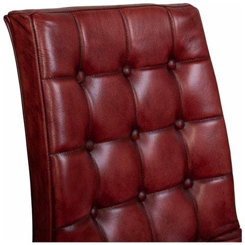 Sedia Rivestita In Pelle Marrone 41x50x94h Cm - Foto 8