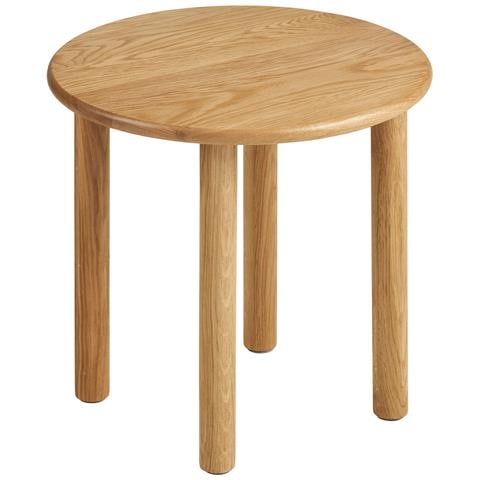 Tavolino Da Appoggio Jena In Rovere Massello Naturale Ø40x40 Cm - Foto 2