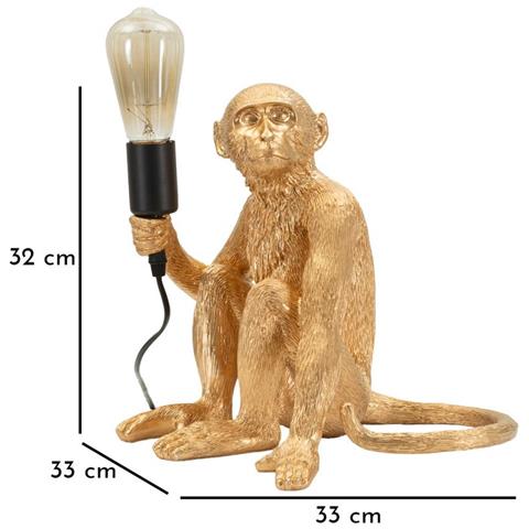 Lampada Da Tavolo Monkey In Polyresin Oro A Forma Di Scimmia Seduta - Foto 8