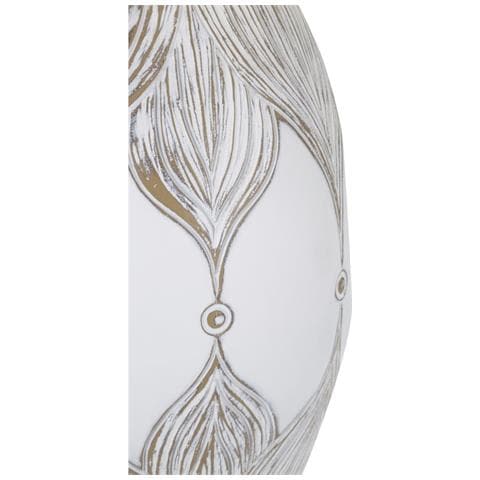 Lampada Da Tavolo Atene In Resina Ovale Con Motivo A Piume Stile Boho Chic - Foto 2