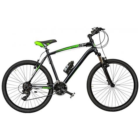 Bici Misura 26 Uomo Mountain Bike Linea Kuster Cambio 21v Mtb Kr26 In Alluminio Forcella Ammortizzata - 45 Nero Verde Verde Fluo Opaco - Foto 1