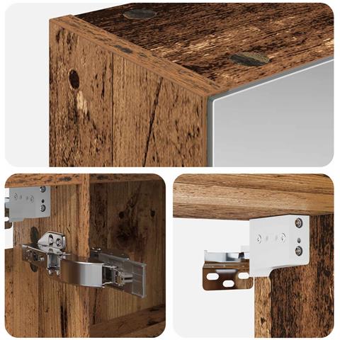 Mobiletto per specchio da bagno con lo scaffale Legno vecchio - Foto 9