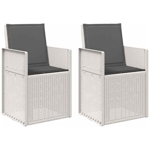 Sedie da pranzo da giardino 2 pcs Bianco e Antracite PP - Foto 1