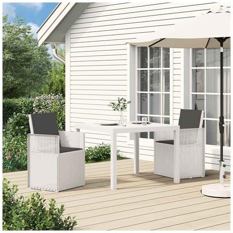 Sedie da pranzo da giardino 2 pcs Bianco e Antracite PP - Foto 2