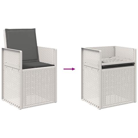 Sedie da pranzo da giardino 2 pcs Bianco e Antracite PP - Foto 9