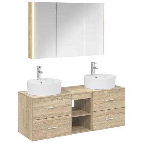 Set di mobili per il bagno 4 pcs Rovere Sonoma - Foto 1