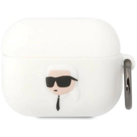 Karl Lagerfeld Klaprunikh Airpods Pro Custodia Bianca /bianca Silikonico Karl Head 3d - Foto 1