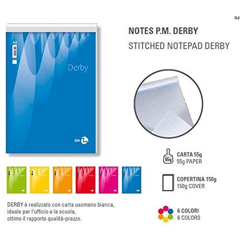 confezione da 10 pezzi - blocco note derby 210x297mm 70fg 60gr pm 5mm bm - Foto 1