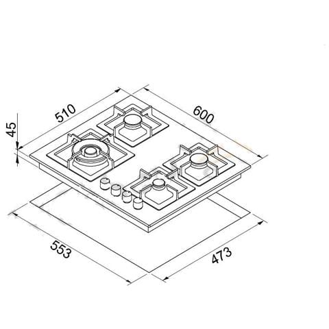 Piano Cottura PGSP60151WS a Gas 4 Fuochi Gas Colore Avena - Foto 2