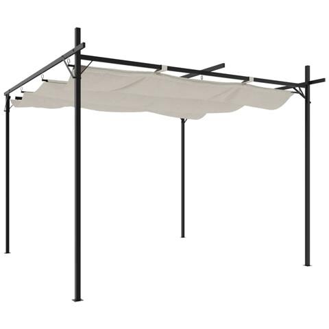 Pergola Con Tetto Retrattile Crema 295x292x230 Cm - Foto 1