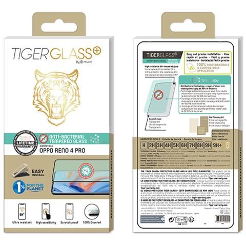 Salvadisplay In Vetro Temperato Per Oppo Reno 4 Pro Antibatterico, Nero Transparente - Foto 2