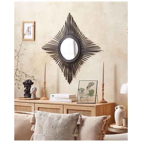Specchio Majene Rattan Nero - Foto 1