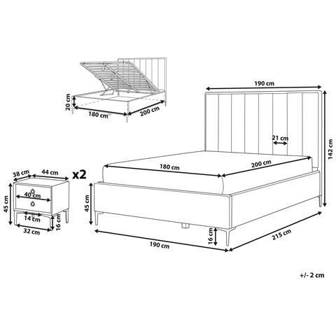 Set Da Camera Da Letto Velluto Sezanne 180 X 200 Cm Verde Scuro - Foto 2