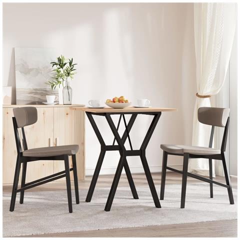 Tavolo Da Pranzo Telaio A Y 70x70x75 Cm Massello Pino E Ghisa - Foto 3