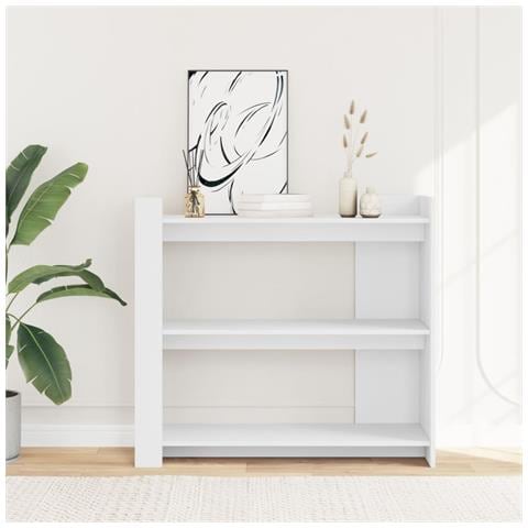 Tavolino Consolle Bianco 100x35x90 Cm In Legno Multistrato - Foto 3