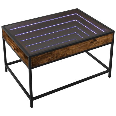 Tavolino Da Salotto Con Led Infinity Rovere Fumo 70x50x41 Cm - Foto 2