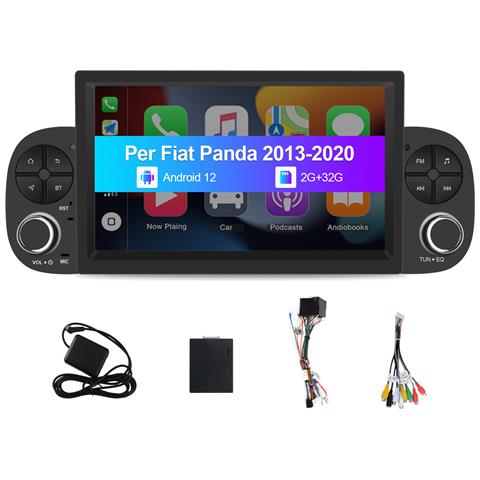 Autoradio Android Per Fiat Panda (2013-2021) Car Radio 1 Din (2+32gb) 7 Pollici Carplay Android Auto Fm Rds Gps Bluetooth Wifi Usb Comandi Al Volante - Foto 1