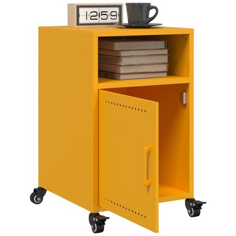Comodini 2 pz Giallo Senape 36x39x59 cm in Acciaio - Foto 2