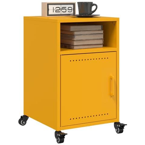 Comodini 2 pz Giallo Senape 36x39x59 cm in Acciaio - Foto 10