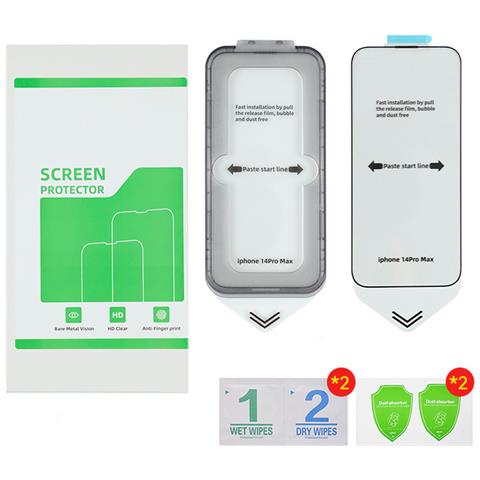 Confezione Da 2 Pellicole Per Schermo Hd Antideflagranti Antipolvere Antigraffio Per Iphone Transparent Iphone 14pro - Foto 1