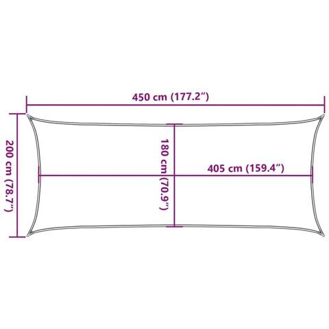 Vela Parasole 160 G /m Rettangolare Grigio Chiaro 2x4,5 M Hdpe - Foto 2