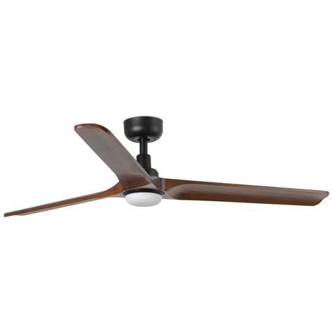 Heywood L Led Ventilatore Nero/legno Scuro Dc - Foto 1