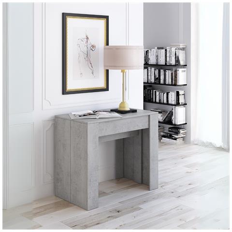 Consolle Allungabile Luka Con 4 Allunghe Colore Cemento - Foto 1