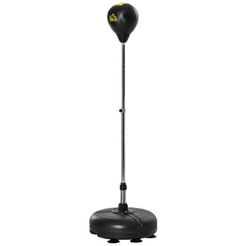 Sacco da Boxe ad Altezza Regolabile, Guanti Inclusi, in PE e Metallo, 45x45x133-151cm, Oro - Foto 1