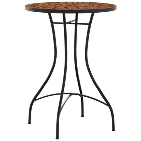 Set Da Bistrot Con Mosaico Terracotta In Ferro E Ceramica - Foto 3