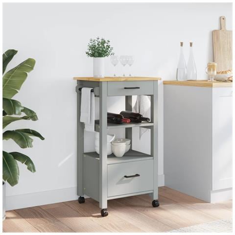 Carrello Da Cucina Monza 48x40x90 Cm In Legno Massello Di Pino - Foto 3