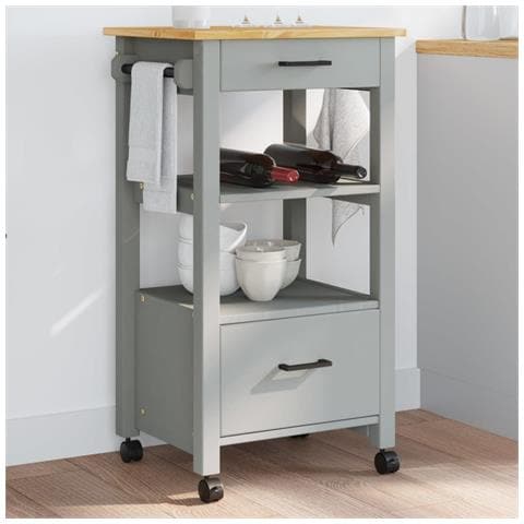 Carrello Da Cucina Monza 48x40x90 Cm In Legno Massello Di Pino - Foto 1